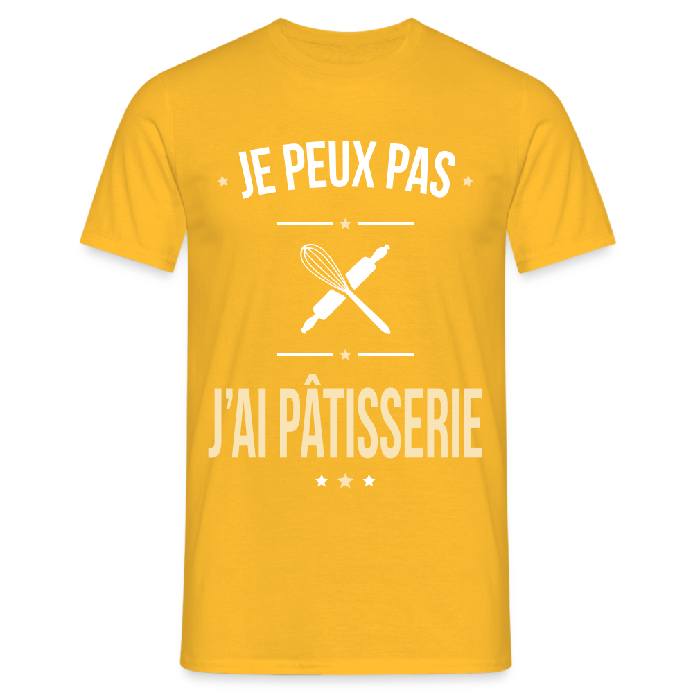 T-shirt Homme -  Je peux pas j'ai Pâtisserie - jaune