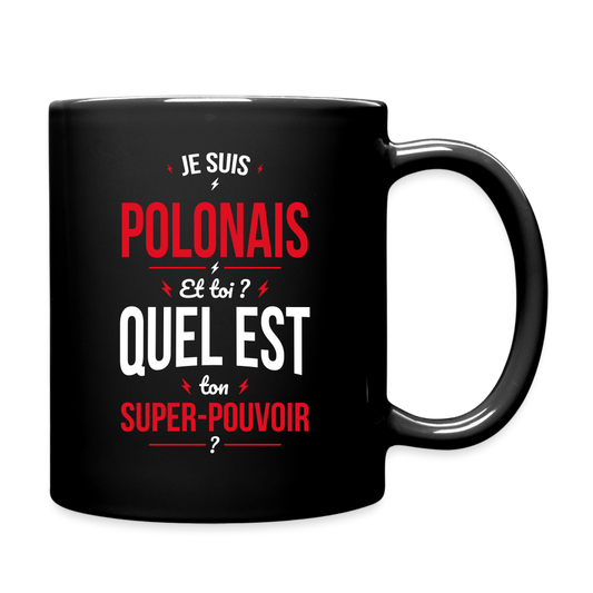 Mug uni - Je suis Polonais - Super-pouvoir - noir