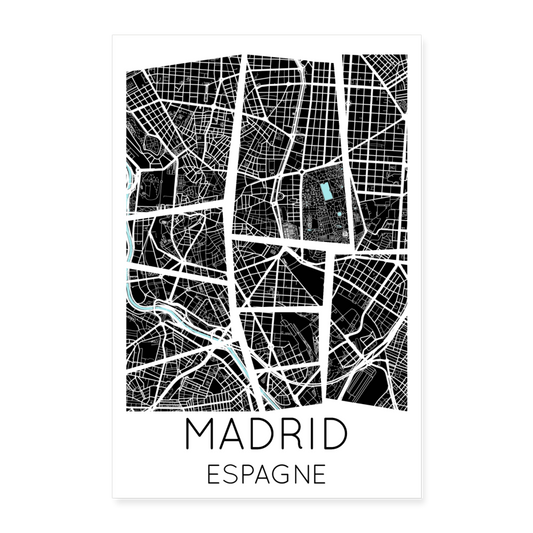 Poster Madrid - Plan Madrid - 60 x 90 cm - blanc