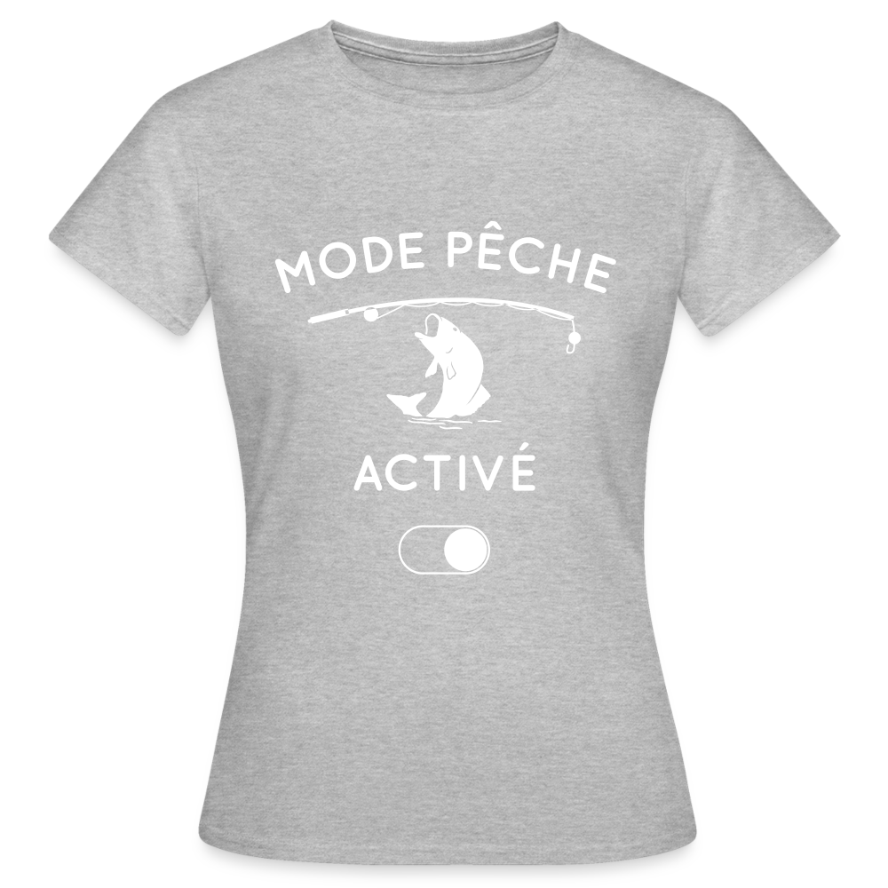 T-shirt Femme - Mode pêche activé - gris chiné