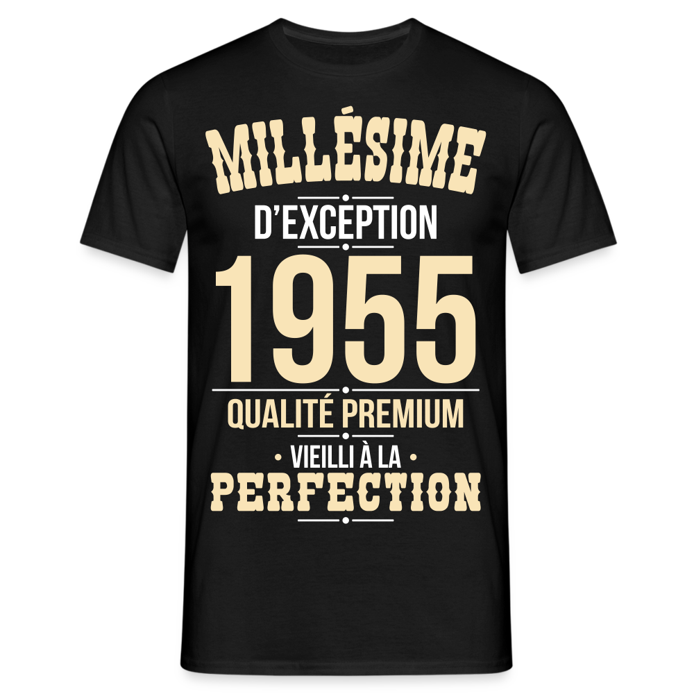 T-shirt Homme - Anniversaire 70 Ans - Millésime 1955 - noir