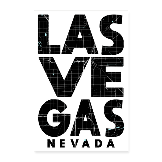 Poster Las Vegas - Plan Las Vegas - 40 x 60 cm - blanc