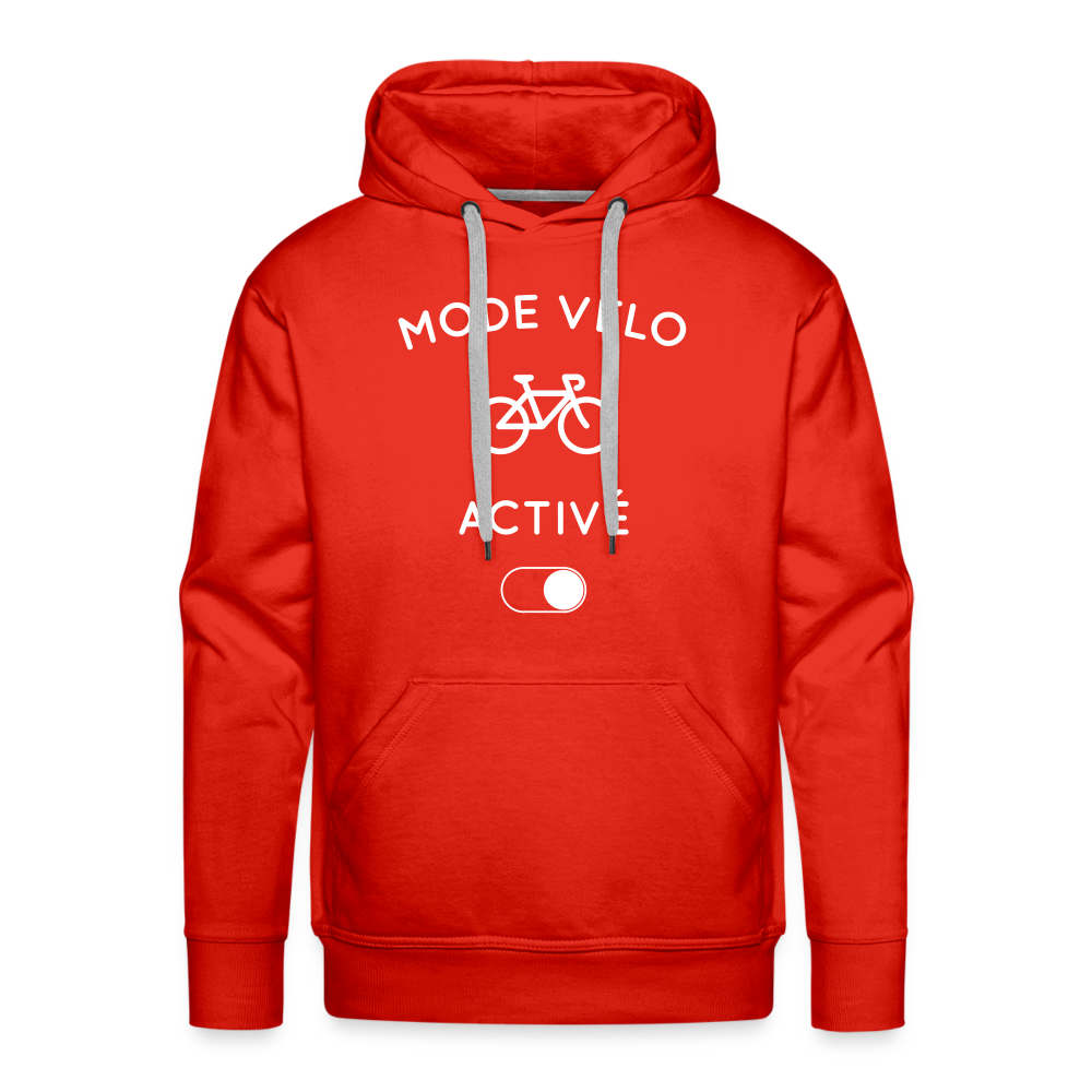 Sweat à capuche Premium Homme - Mode vélo activé - rouge