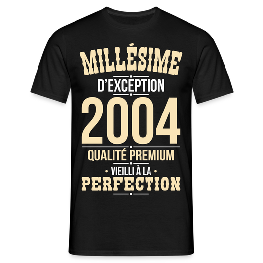 T-shirt Homme - Anniversaire 21 Ans - Millésime 2004 - noir