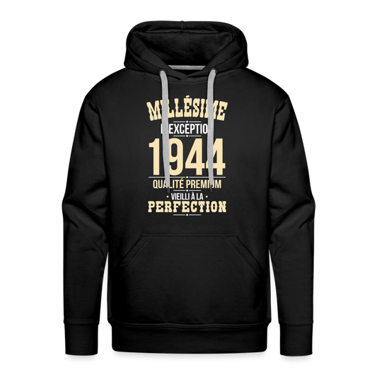 Sweat à capuche Premium Homme - Anniversaire 80 Ans - Millésime 1944 - noir