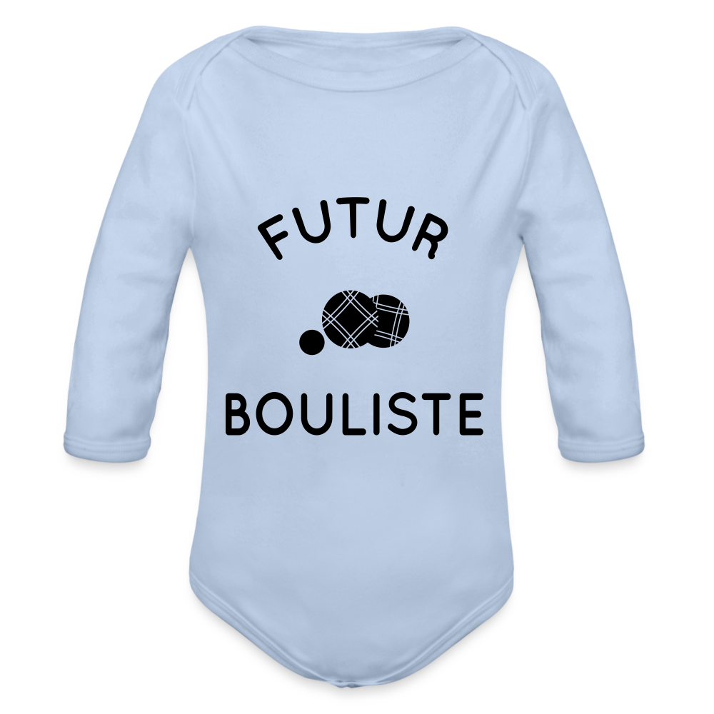 Body Bébé bio manches longues - Futur bouliste - ciel