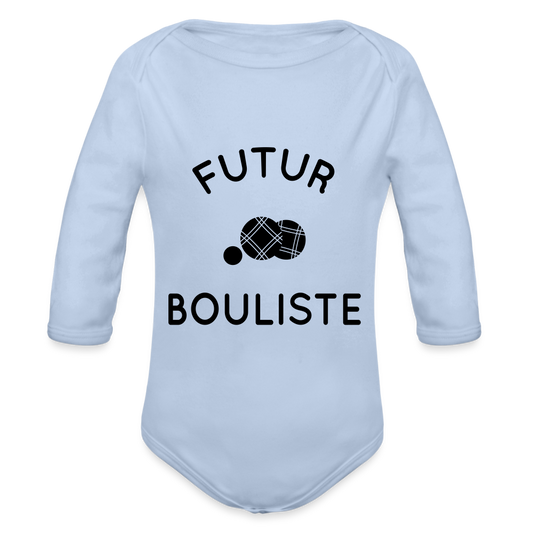 Body Bébé bio manches longues - Futur bouliste - ciel