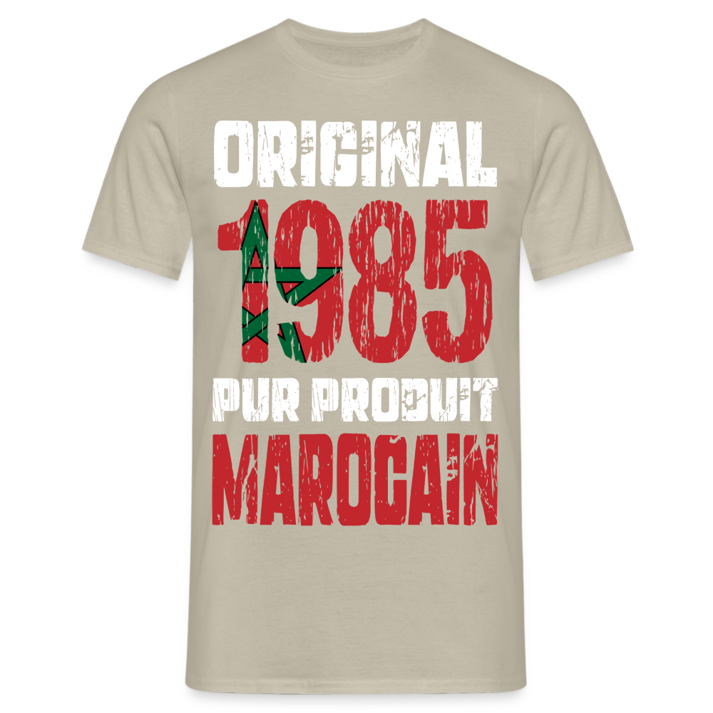 T-shirt Homme - Anniversaire 40 Ans - Original 1985 - Pur produit Marocain - beige sable