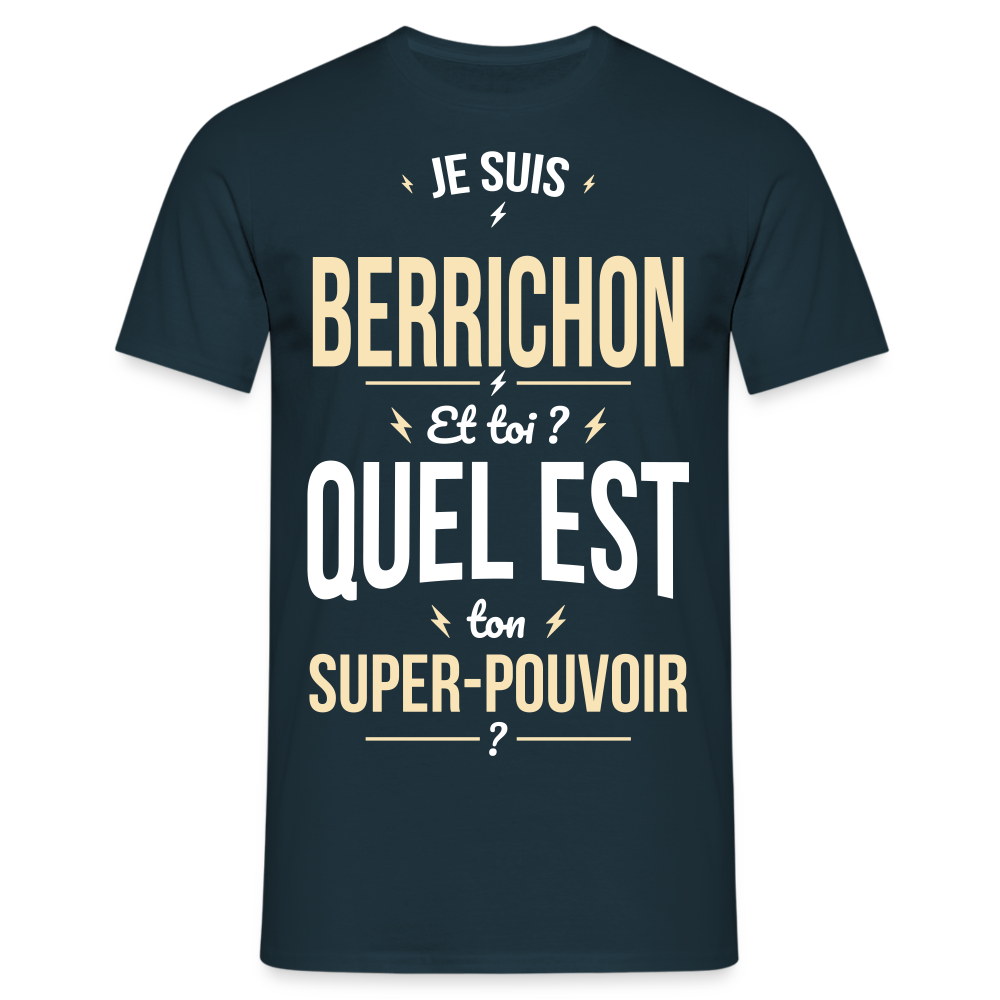 T-shirt Homme - Je suis Berrichon - Super-pouvoir - marine