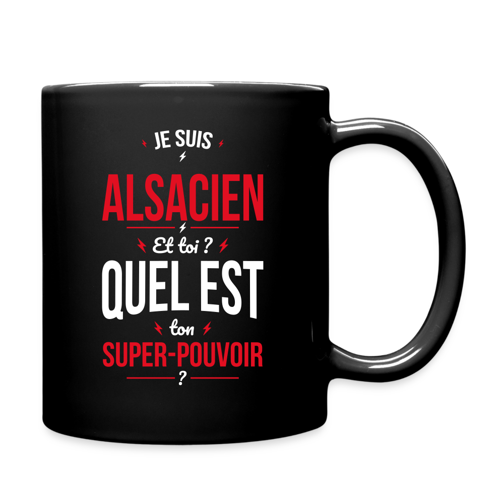 Mug uni - Je suis Alsacien - Super-pouvoir - noir