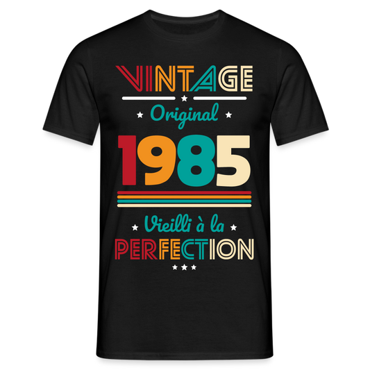 T-shirt Homme - Anniversaire 40 Ans - Vintage Original 1985 - noir