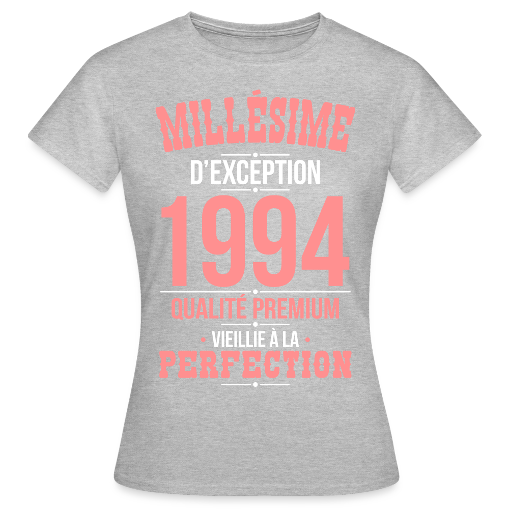 T-shirt Femme - Anniversaire 31 Ans - Millésime 1994 - gris chiné