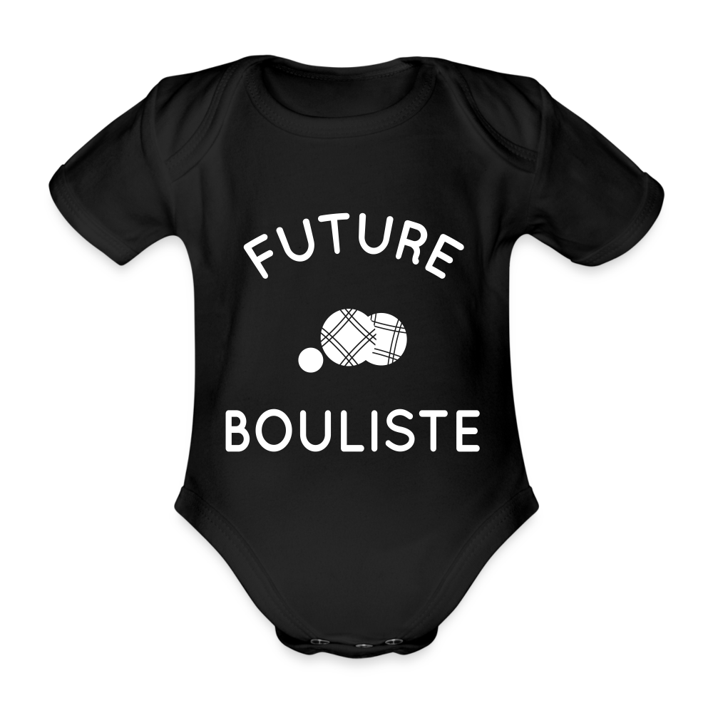 Body Bébé bio manches courtes - Future bouliste - noir