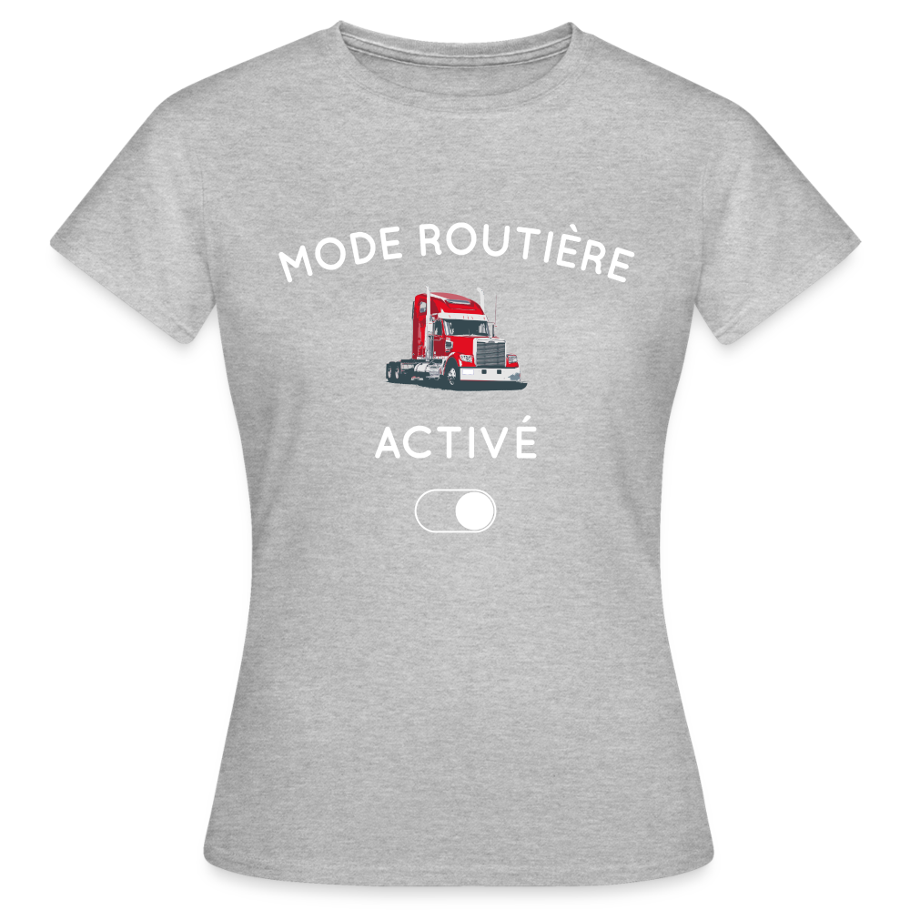 T-shirt Femme - Mode routière activé - gris chiné