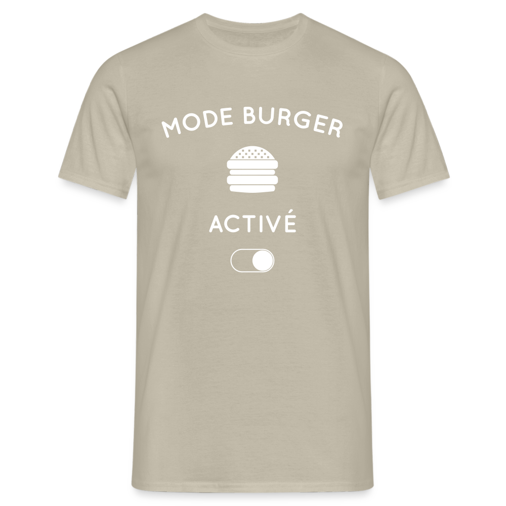 T-shirt Homme - Mode burger activé - beige sable