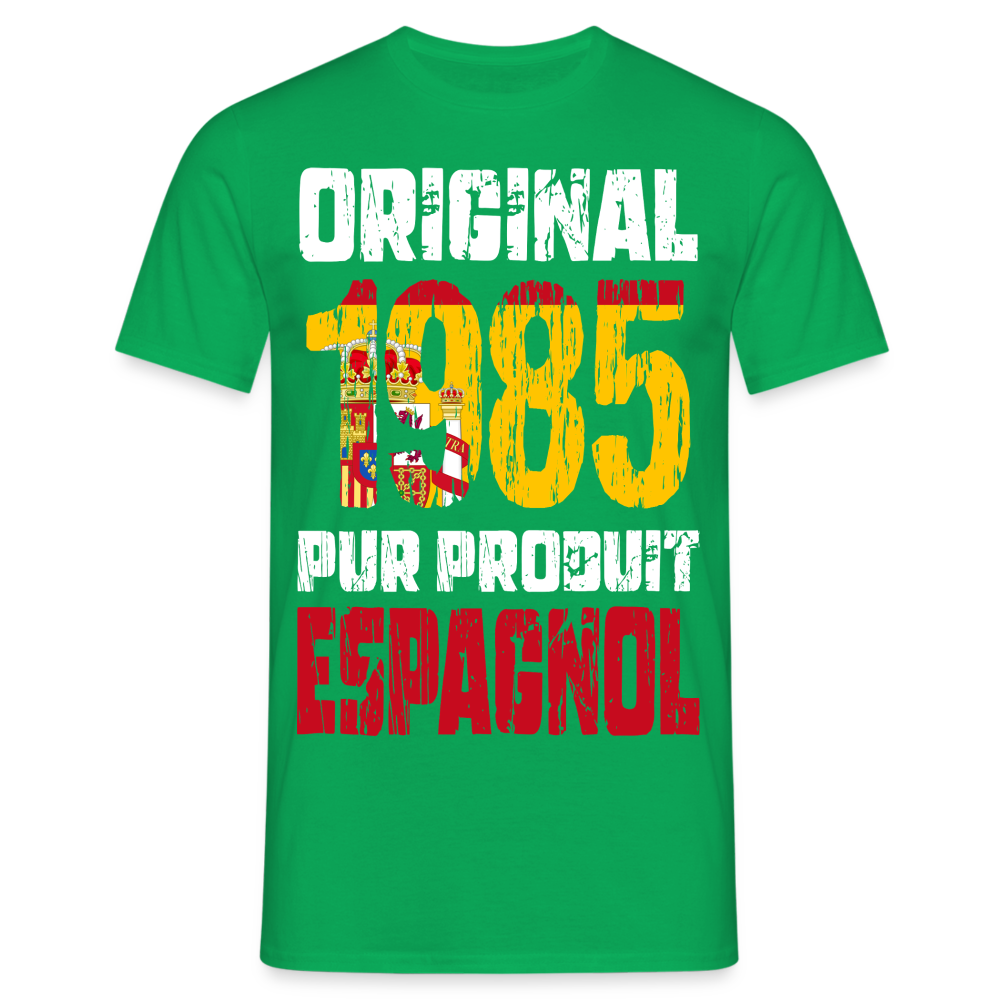 T-shirt Homme - Anniversaire 40 Ans - Original 1985 - Pur produit Espagnol - vert