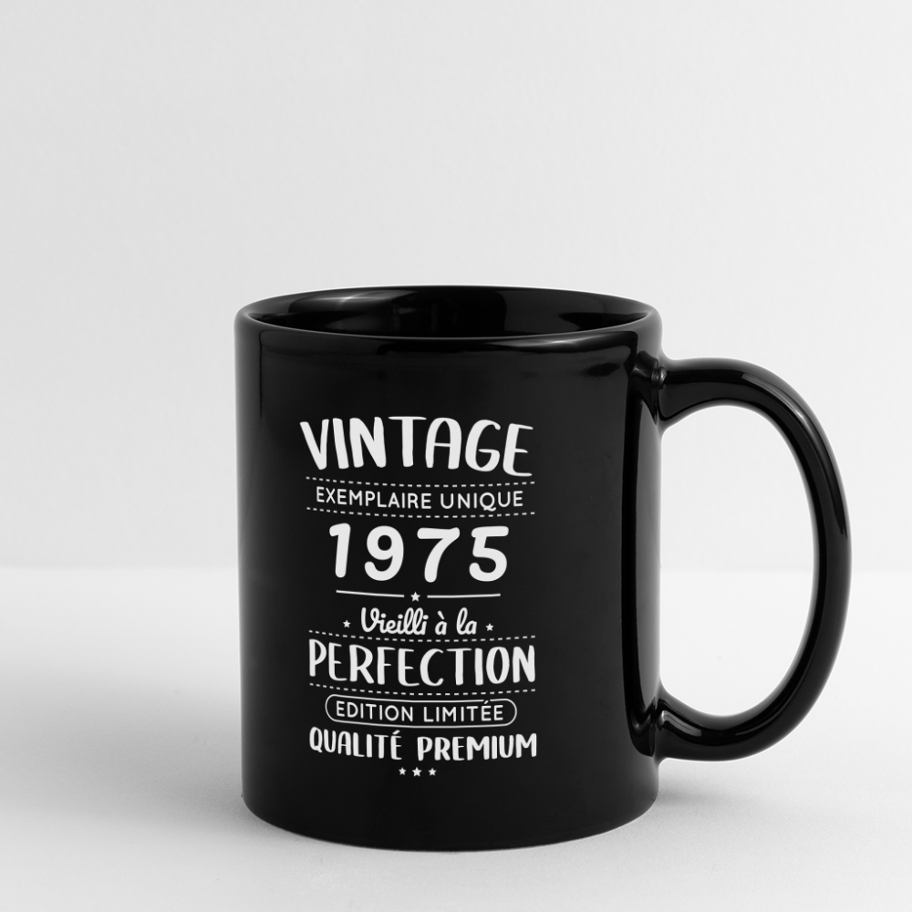 Mug uni - Anniversaire 50 Ans - Vintage 1975 - noir