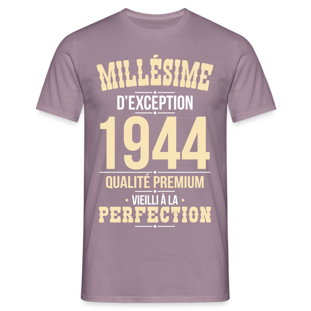 T-shirt Homme - Anniversaire 81 Ans - Millésime 1944 - mauve gris 