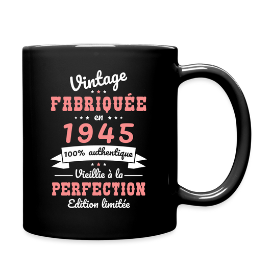 Mug uni - Anniversaire 80 Ans - Vintage Fabriquée en 1945 - noir