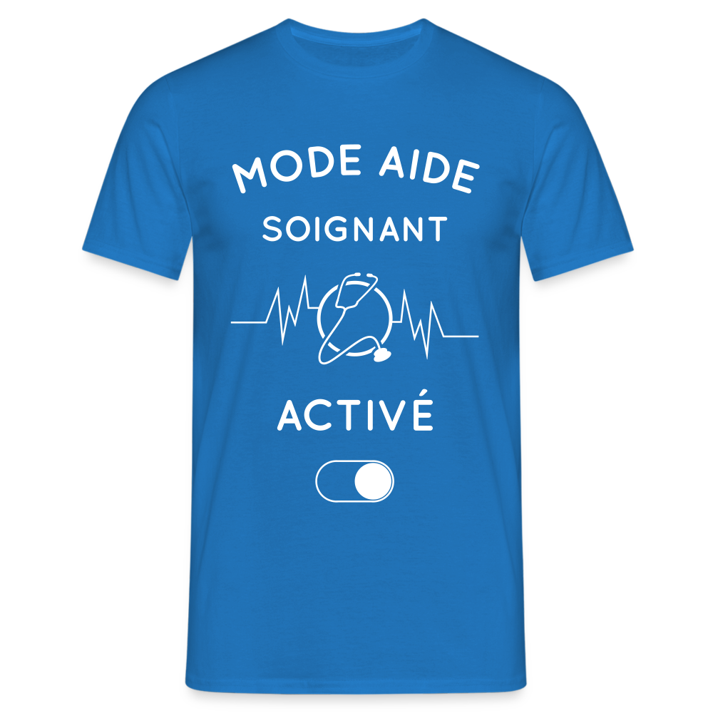 T-shirt Homme - Mode aide-soignant activé - bleu royal