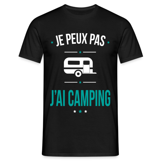 T-shirt Homme - Je peux pas j'ai Camping - noir