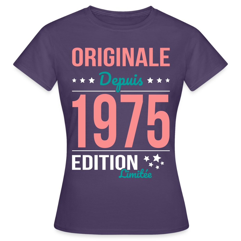 T-shirt Femme - Anniversaire 50 Ans - Originale depuis 1975 - violet foncé