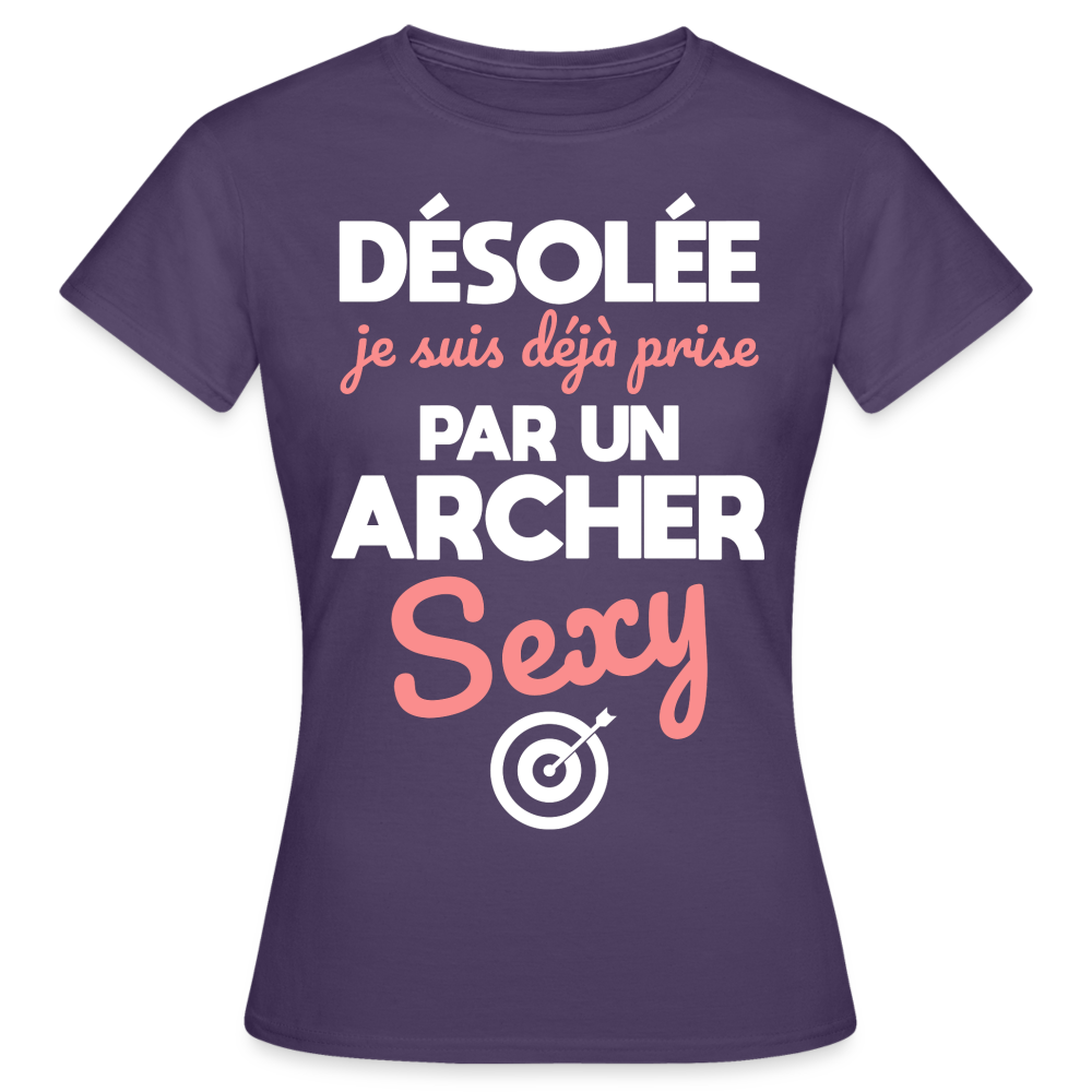 T-shirt Femme - Je suis déjà prise par un archer sexy - violet foncé