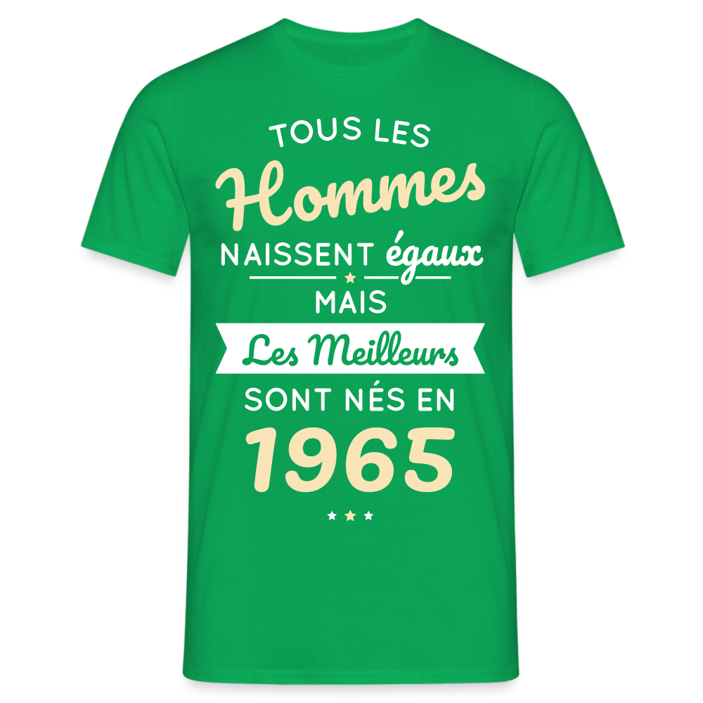 T-shirt Homme - Anniversaire 60 Ans - Les meilleurs sont nés en 1965 - vert