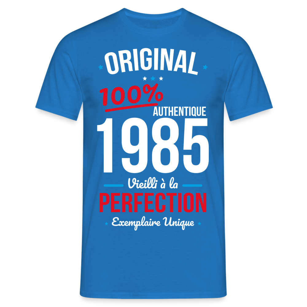 T-shirt Homme - Anniversaire 40 Ans - Original 1985 - bleu royal