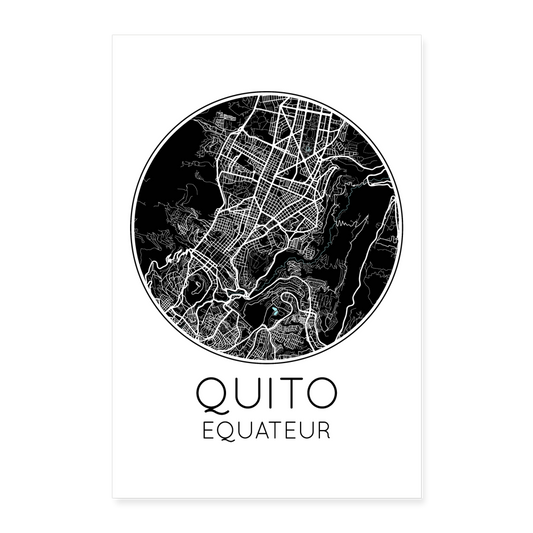 Poster Quito - Plan Quito - 60 x 90 cm - blanc