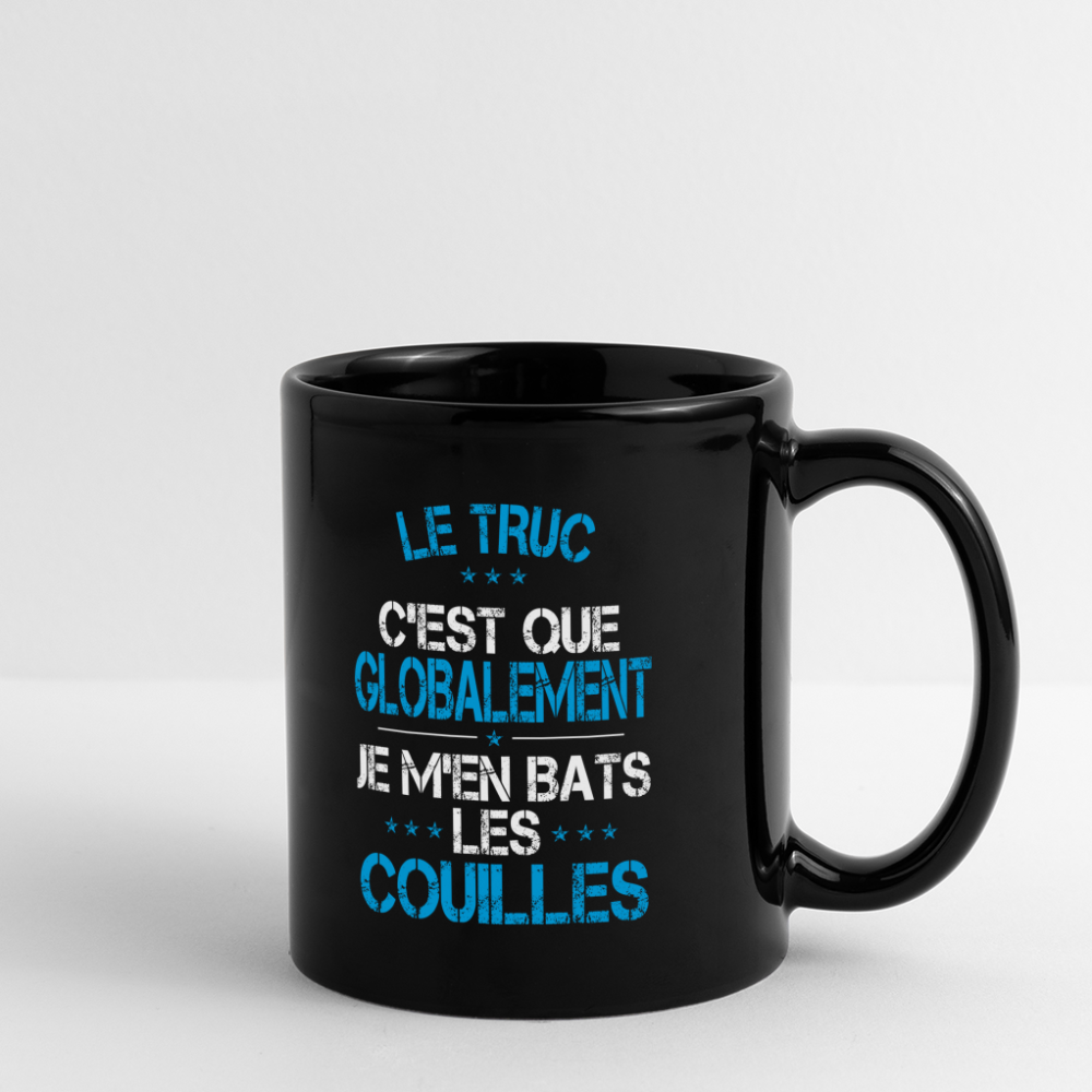 Mug uni - Je m'en bats les couilles - noir