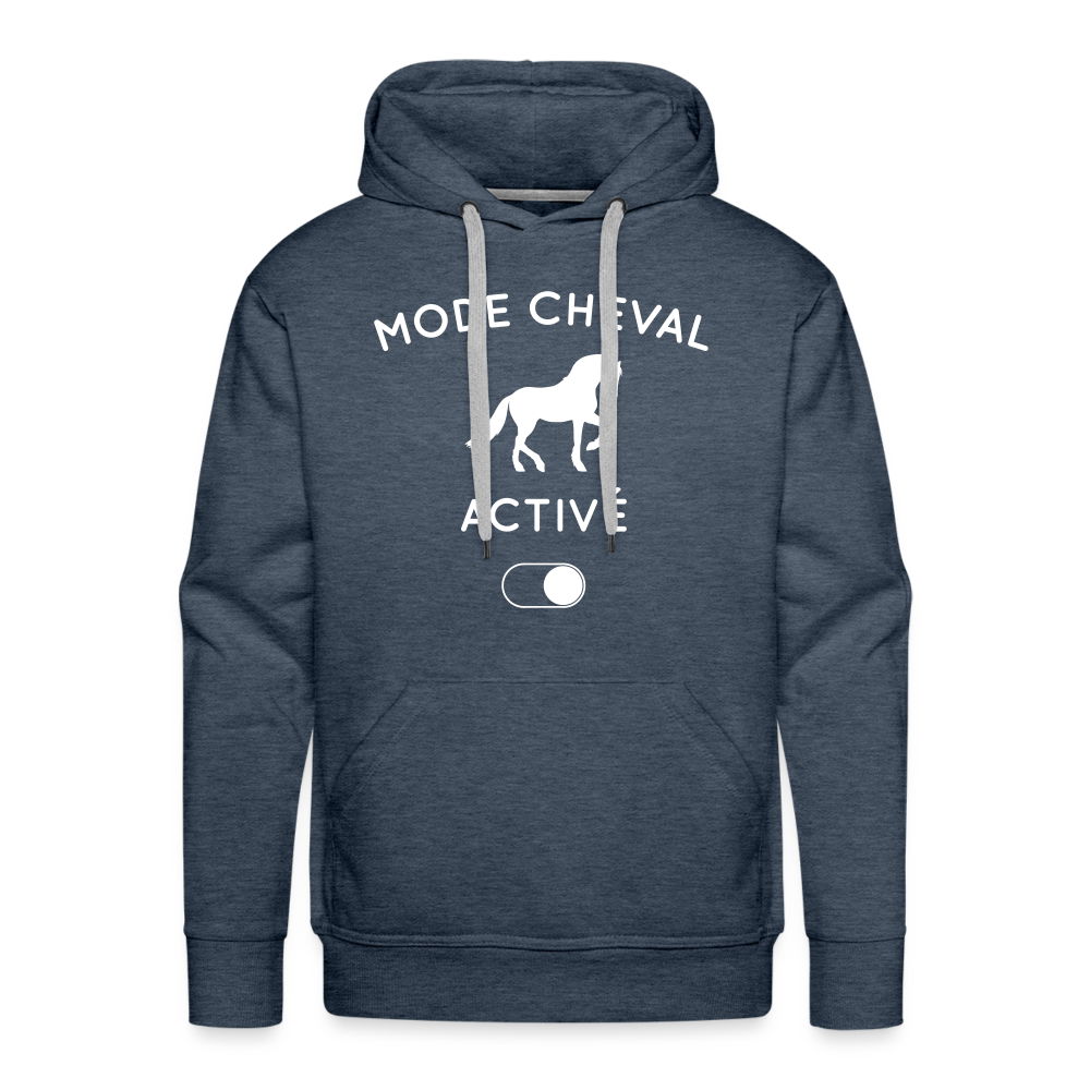 Sweat à capuche Premium Homme - Mode cheval activé - bleu jeans