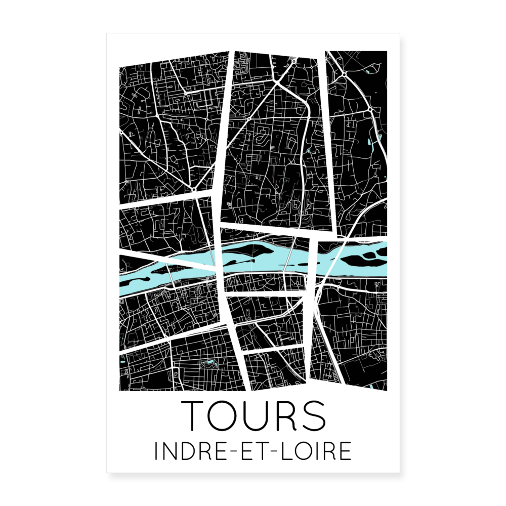 Poster Tours - Plan Tours - 60 x 90 cm - blanc