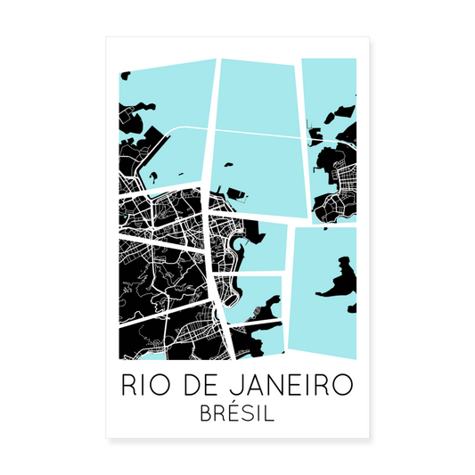 Poster Rio de Janeiro - Plan Rio de Janeiro - 20 x 30 cm - blanc