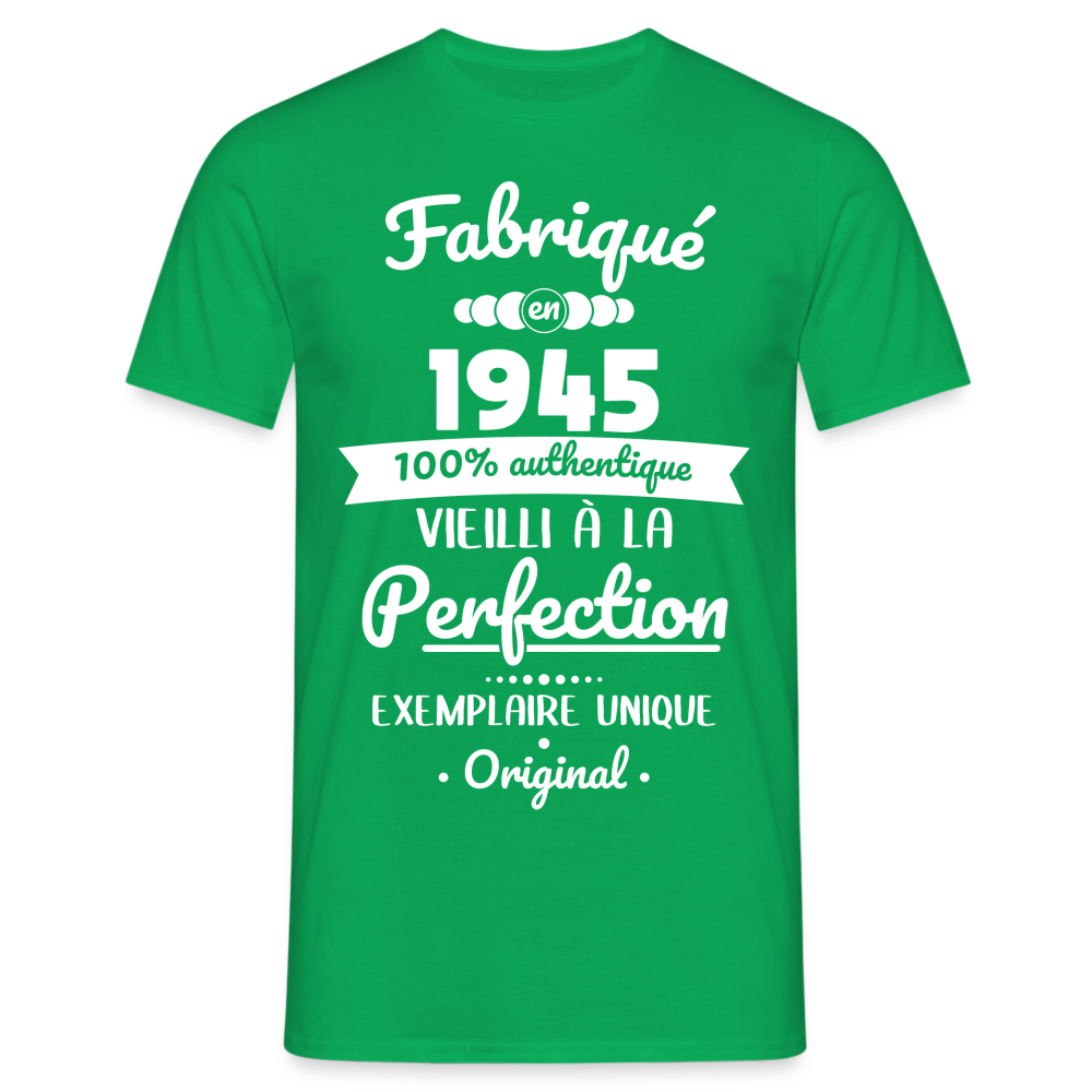 T-shirt Homme - Anniversaire 80 Ans - Fabriqué en 1945 - vert