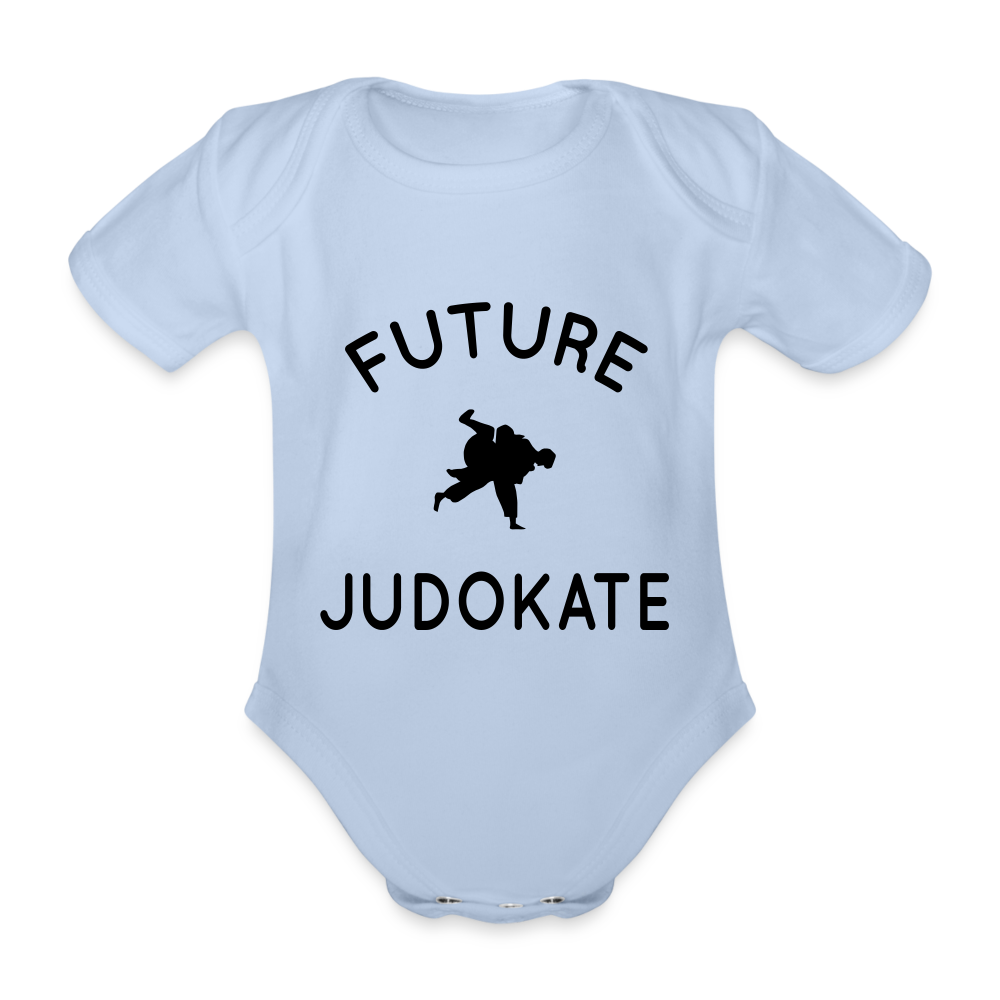 Body Bébé bio manches courtes - Future judokate - ciel