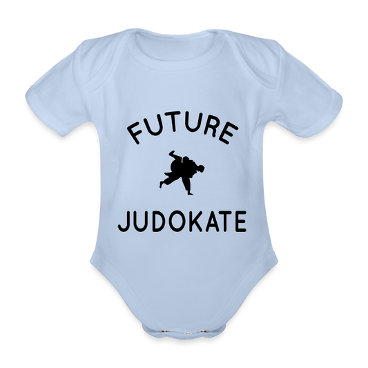 Body Bébé bio manches courtes - Future judokate - ciel