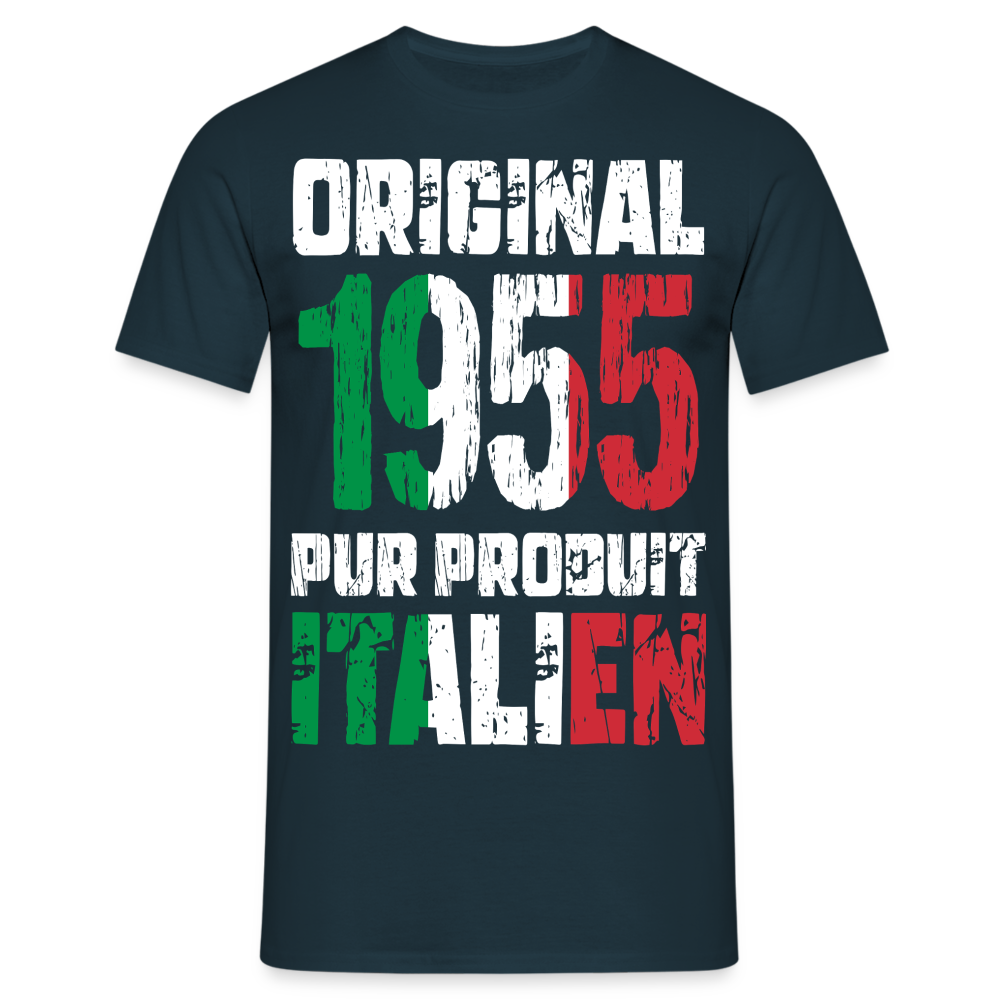 T-shirt Homme - Anniversaire 70 Ans - Original 1955 - Pur produit Italien - marine