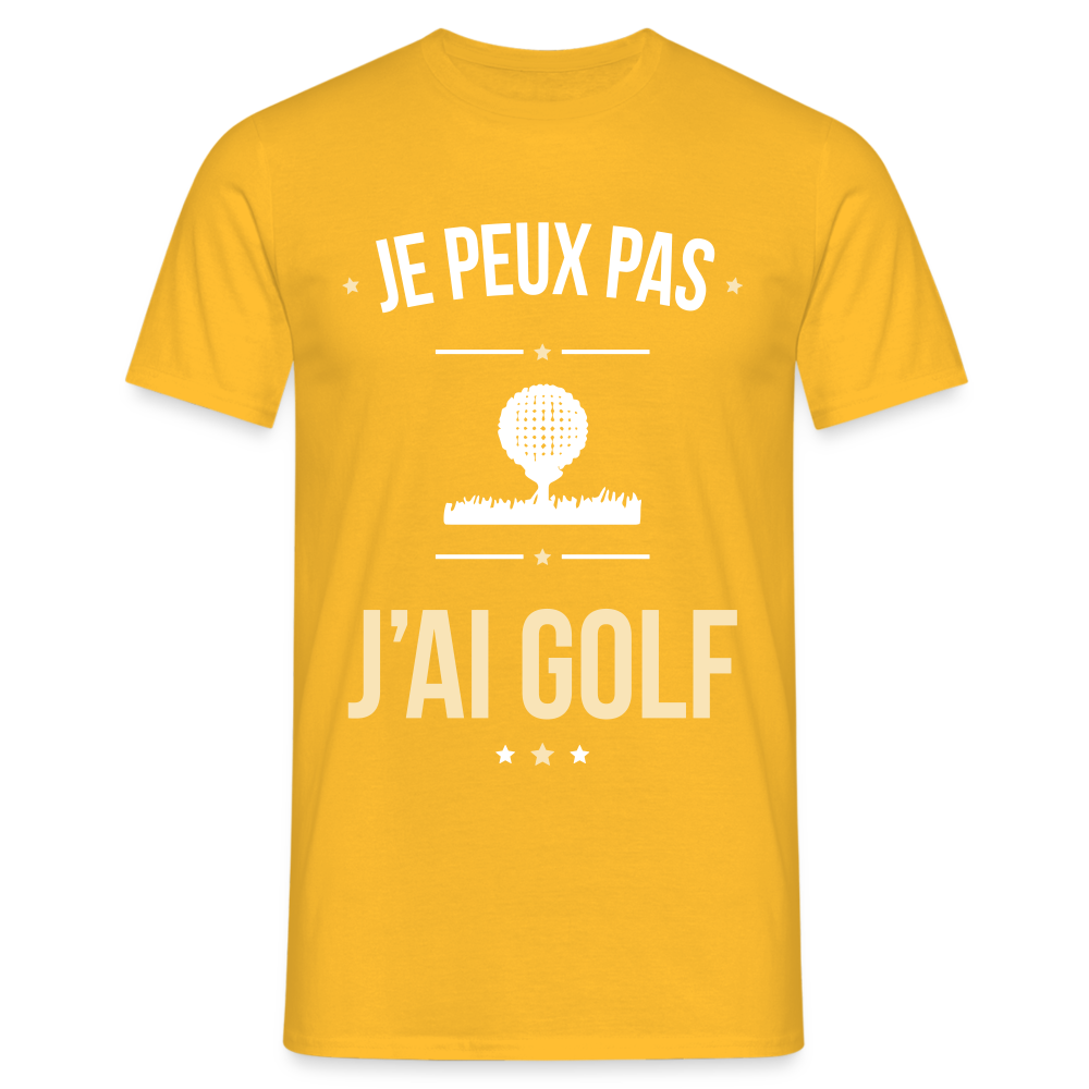 T-shirt Homme - Je peux pas j'ai Golf - jaune