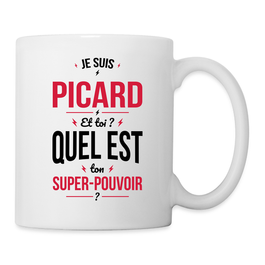 Mug blanc - Je suis Picard - Super-pouvoir - blanc