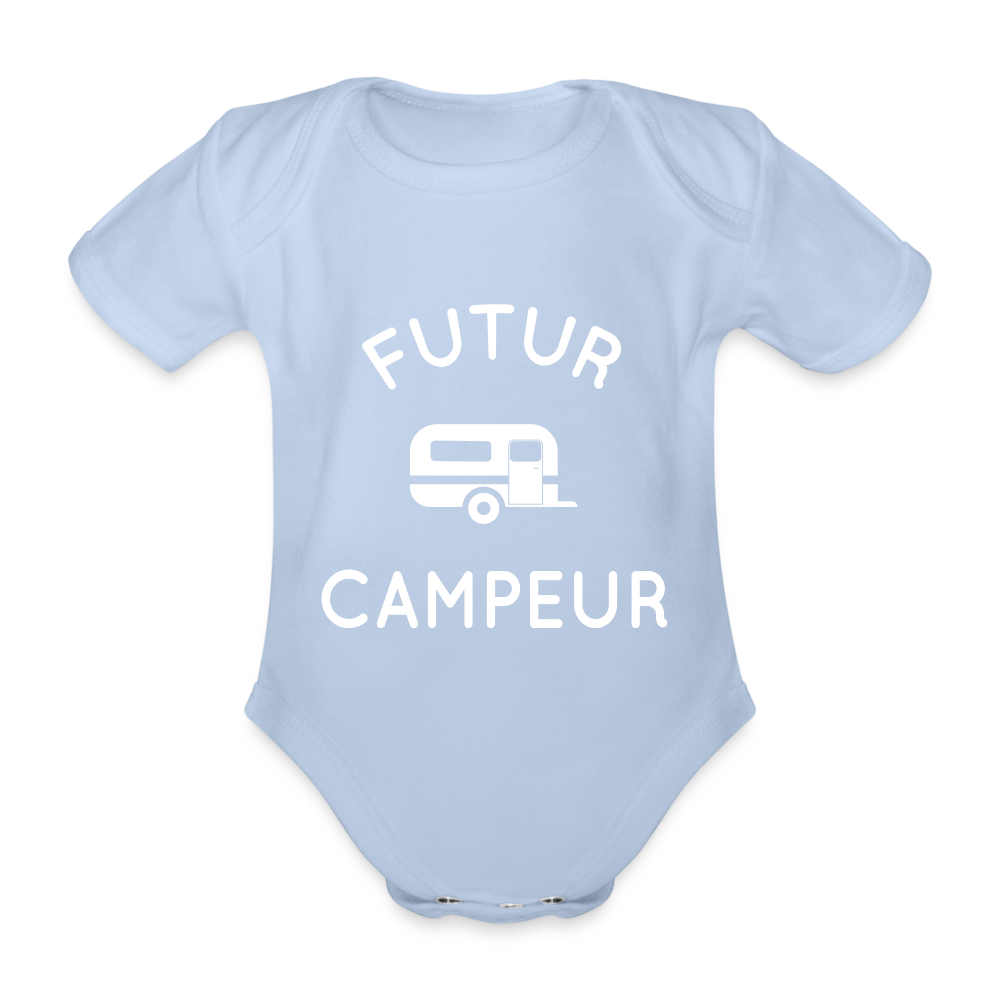 Body Bébé bio manches courtes - Futur campeur - ciel