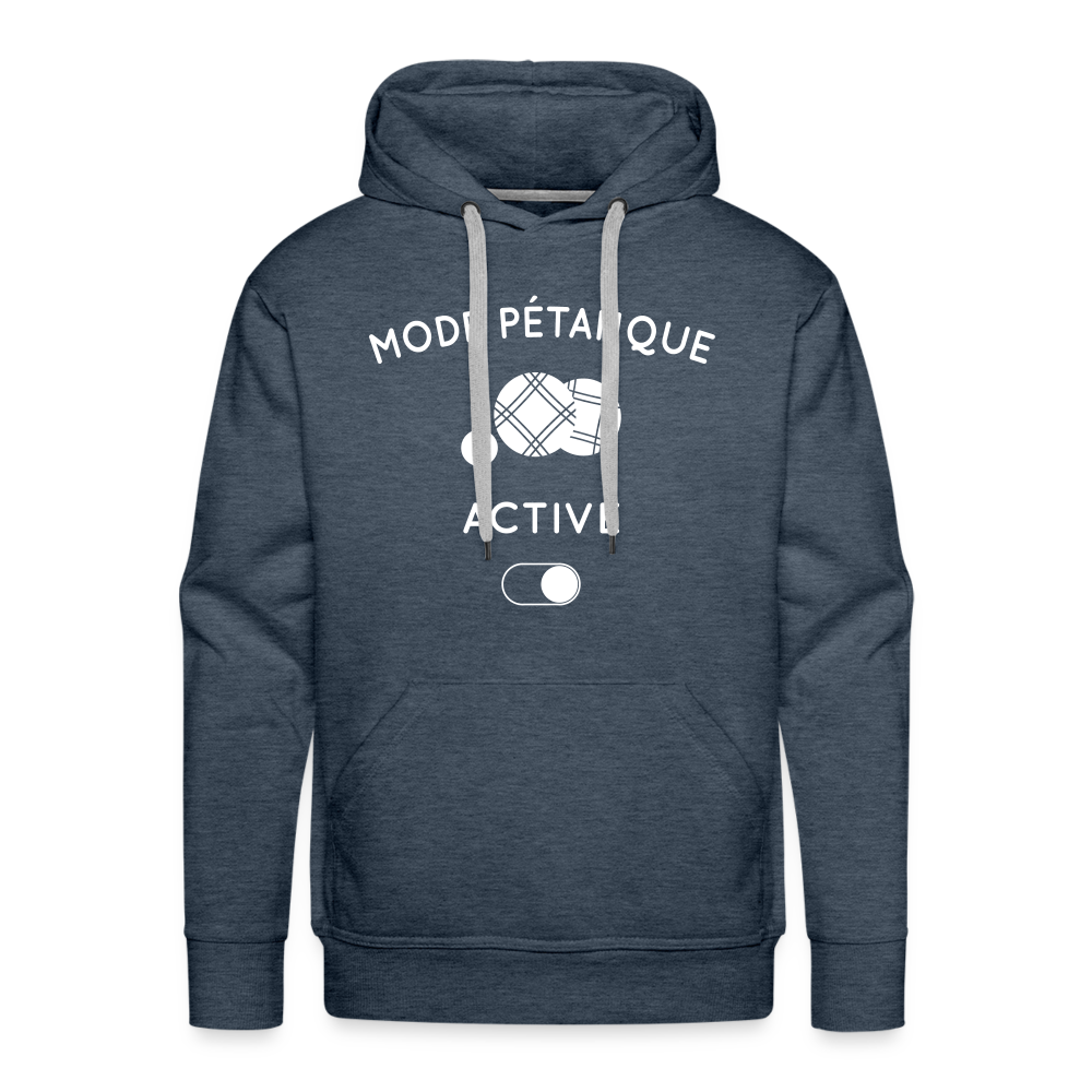 Sweat à capuche Premium Homme - Mode pétanque activé - bleu jeans