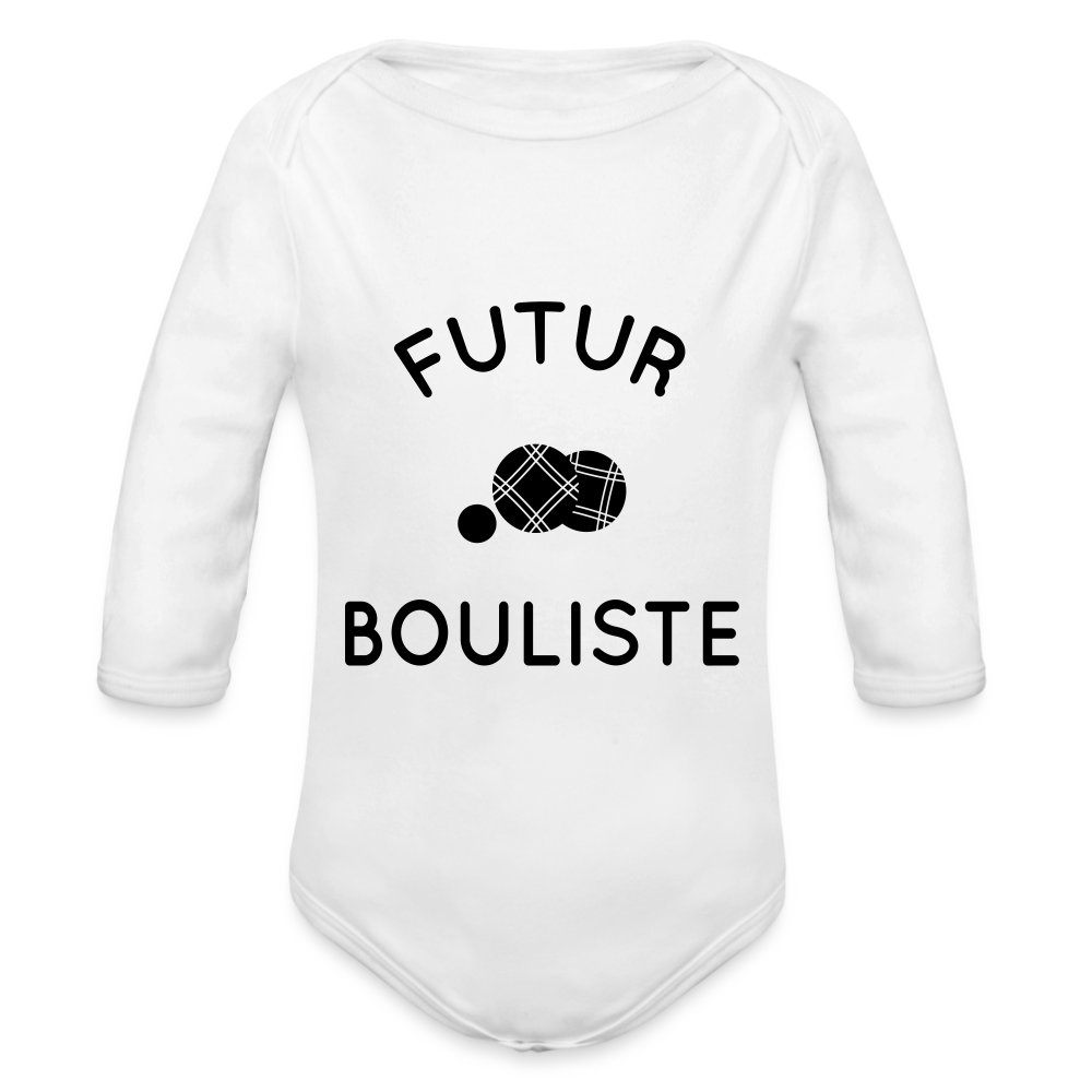 Body Bébé bio manches longues - Futur bouliste - blanc