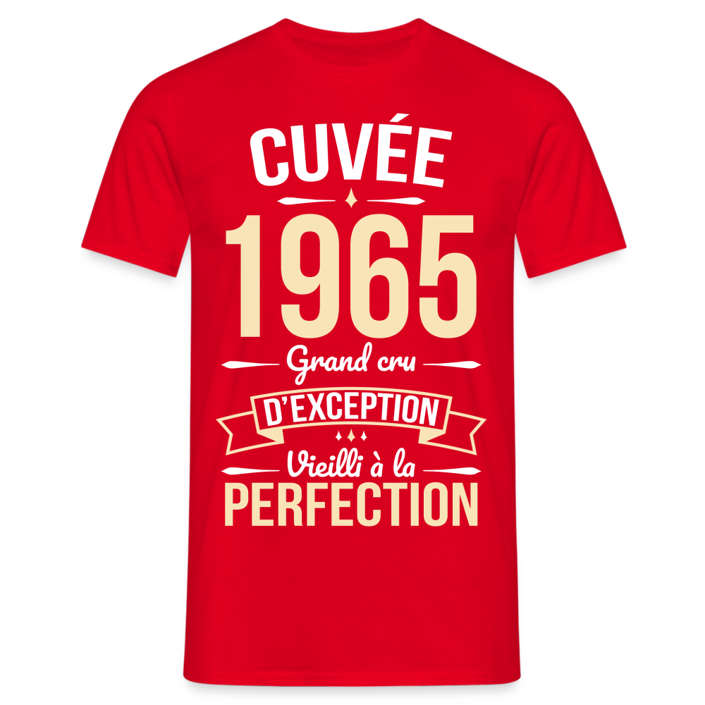 T-shirt Homme - Anniversaire 60 Ans - Cuvée 1965 - rouge