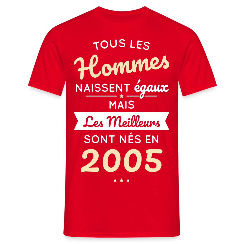 T-shirt Homme - Anniversaire 20 Ans - Les meilleurs sont nés en 2005 - rouge