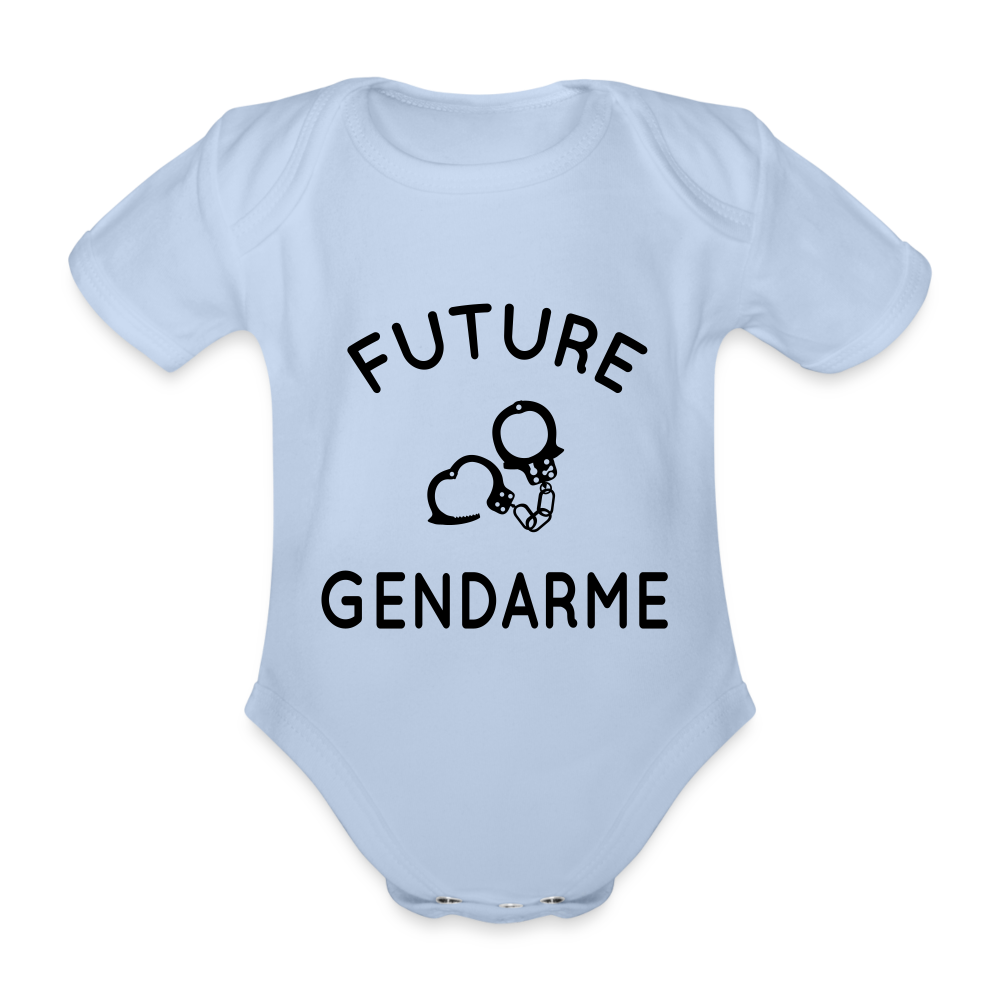 Body Bébé bio manches courtes - Future gendarme - ciel