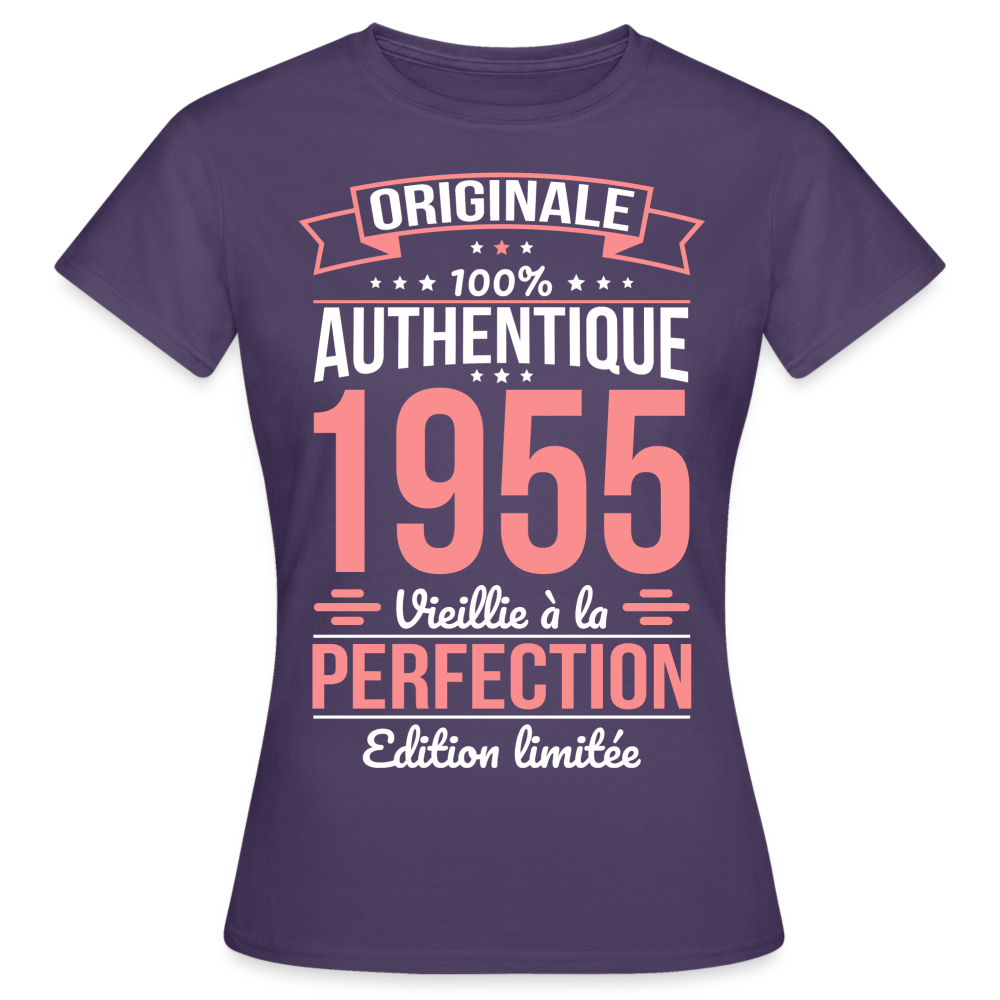 T-shirt Femme - Anniversaire 70 Ans - Originale 1955 - violet foncé