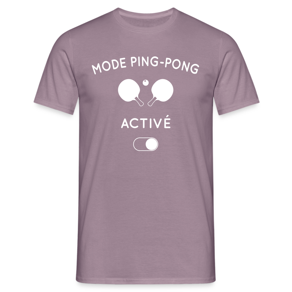 T-shirt Homme - Mode ping-pong activé - mauve gris 