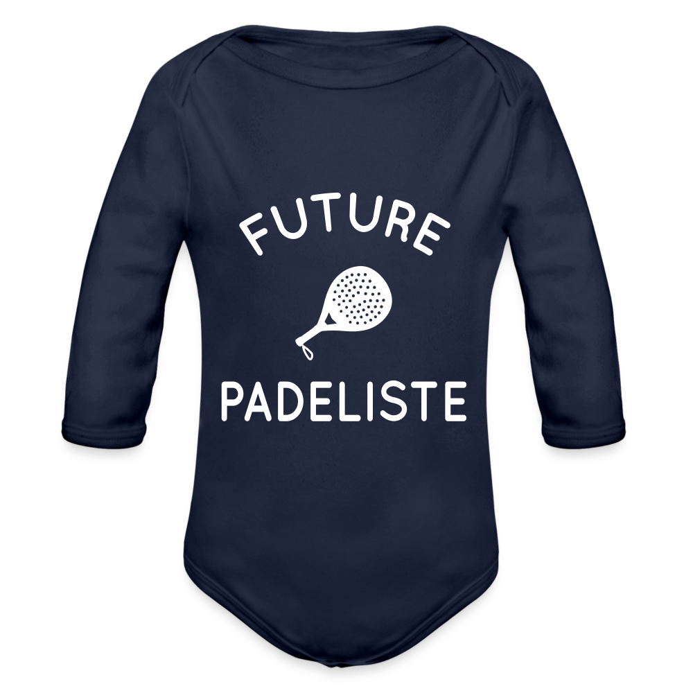 Body Bébé bio manches longues - Future padeliste - marine foncé