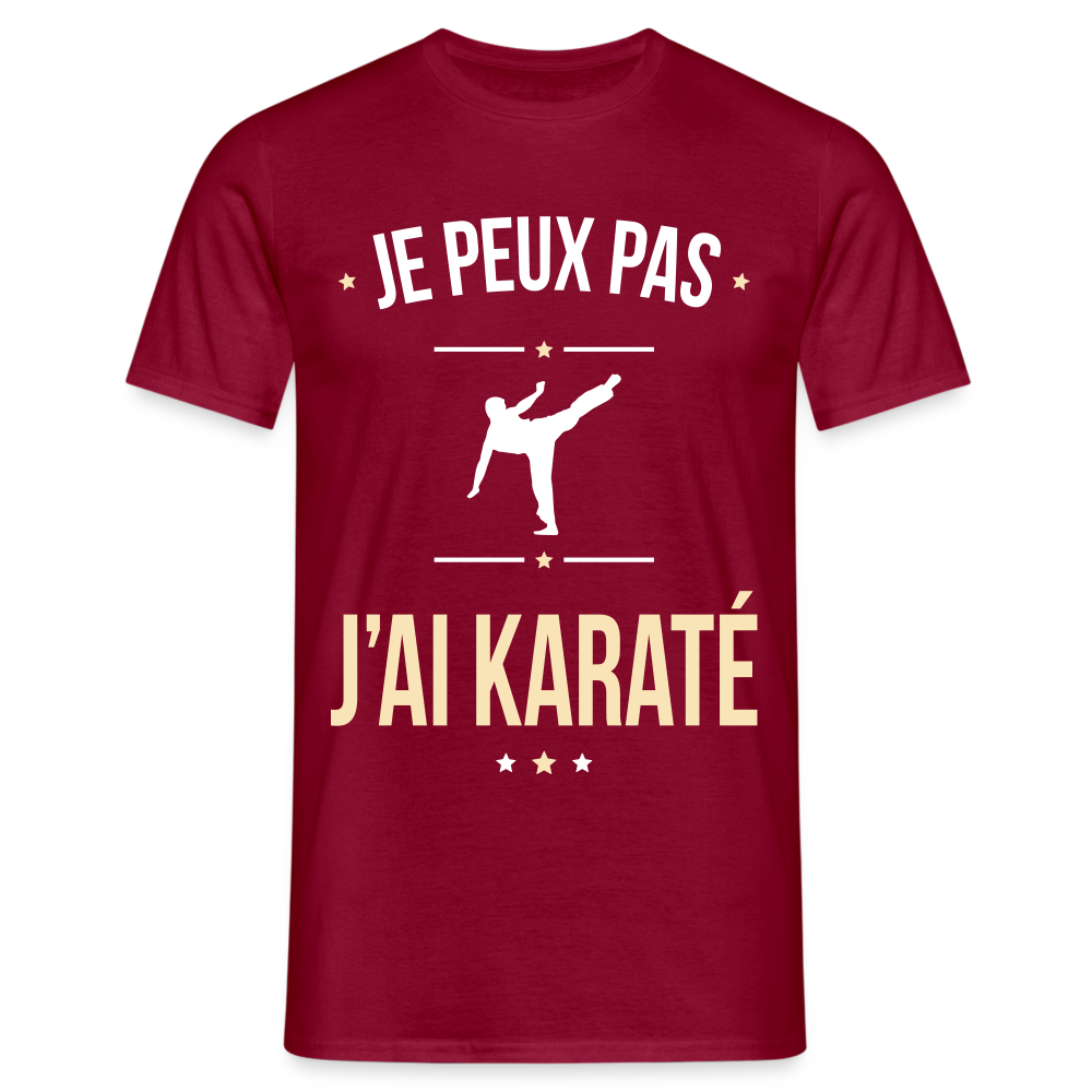 T-shirt Homme - Je peux pas j'ai Karaté - rouge brique